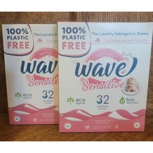 2 Pack Wave Sensitive Laundry Detergent Sheets